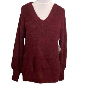 Nordstrom BP Maroon Burgundy Wine Red Holiday Vibes Gift Ultra Soft Red Furry Sl